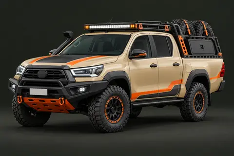 Ilustracja: Toyota Hilux — wsparcie rajdu